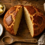 Brioche bretonne Gochtial dorée, tranchée