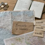 Photo brocante vannes : carte de Vannes, tickets et objets