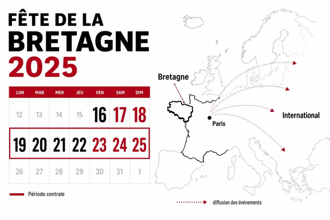 Fête de la Bretagne 2025 : calendrier des dates et répartition des événements en Bretagne, en France et à l’international