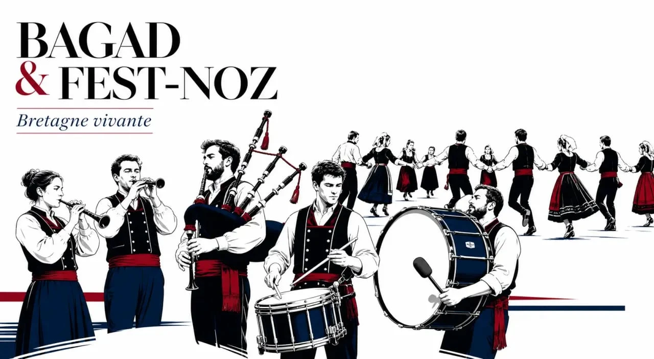 Instruments de musique breton en situation de bagad et de fest-noz