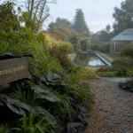 Jardins remarquables en Bretagne : allée, bassin et serre