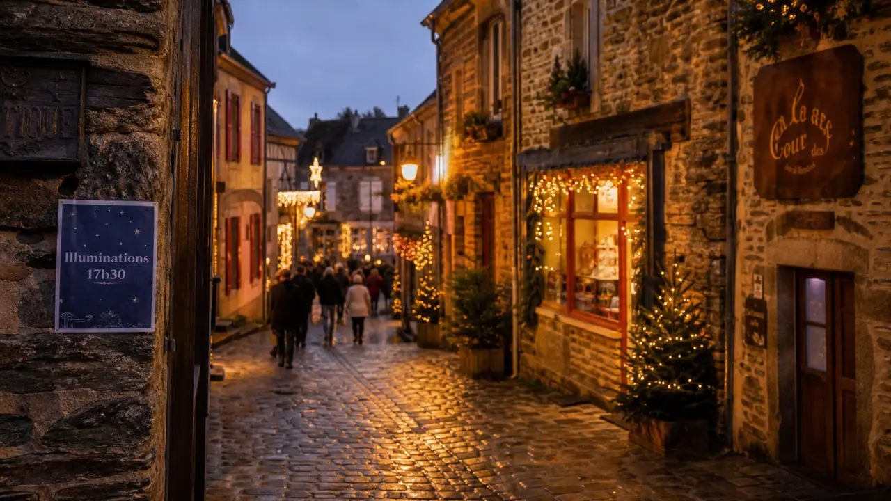 Marché de noel Rochefort en terre 2025 : illuminations dès 17h30, ruelles décorées