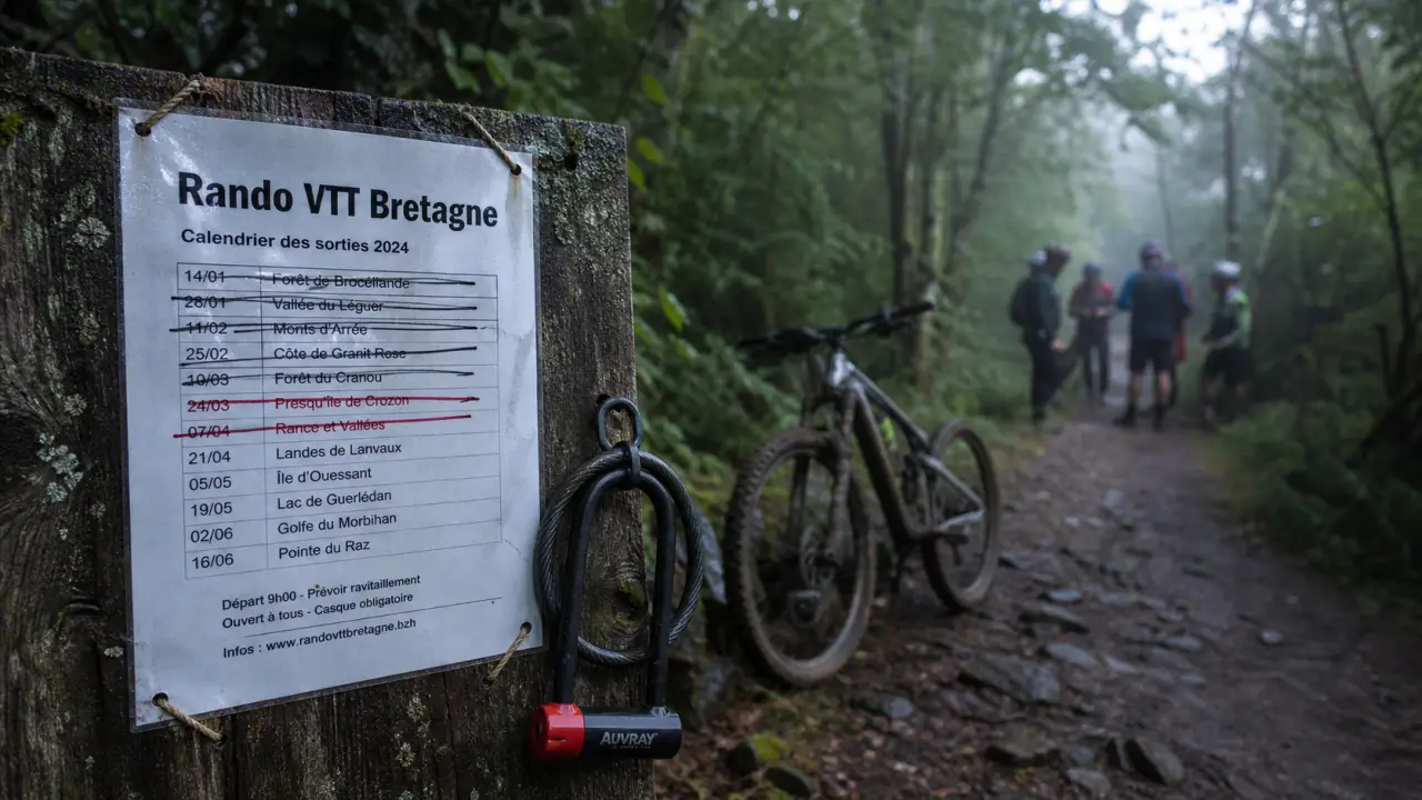 Affiche rando bretagne vtt : calendrier de sorties