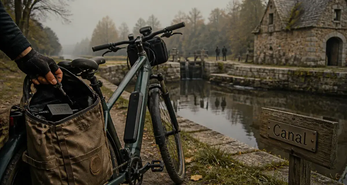 Canal de Nantes à Brest en vélo électrique : vélo électrique sur le chemin de halage