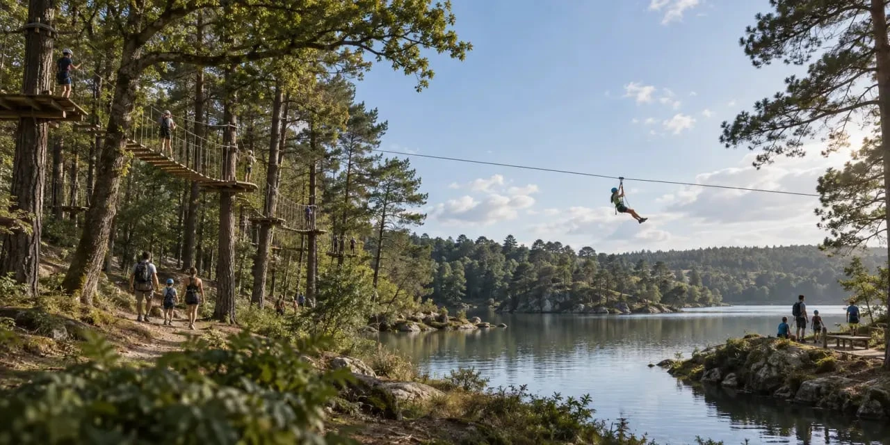 L’Accrobrancherie, parc accrobranche en Bretagne avec tyrolienne au-dessus de l’eau