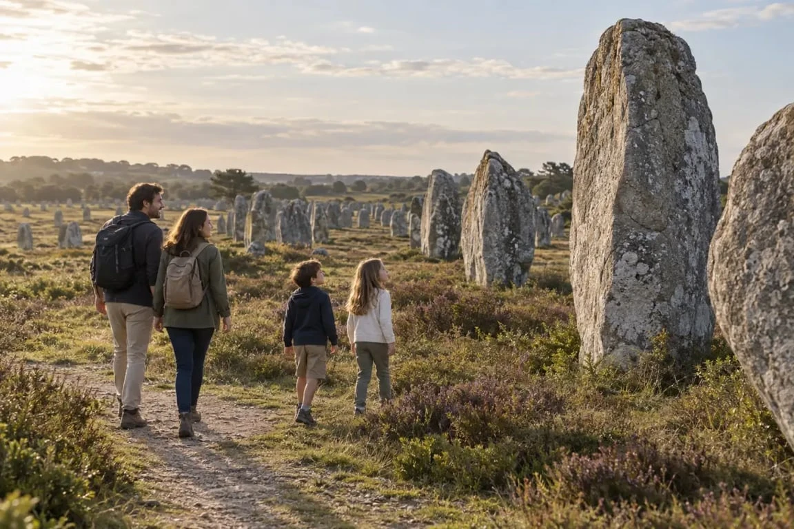 Que faire dans le Morbihan en famille : découverte des menhirs de Carnac avec des enfants