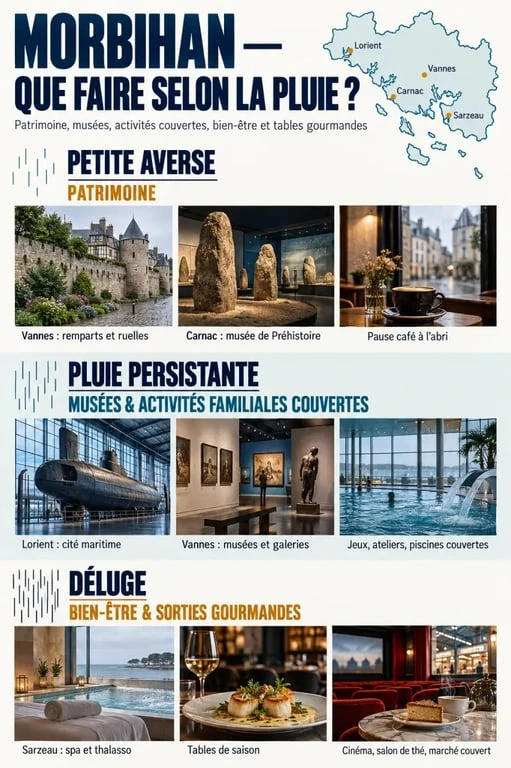 Que faire dans le Morbihan quand il pleut selon l’intensité des averses