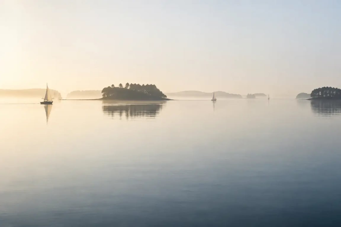 Préparer ses prochaines escapades touristiques dans le Morbihan et ailleurs : panorama du Golfe du Morbihan avec îles et voiliers