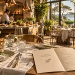 Lann Roz Carnac : table et menu, cuisine ouverte