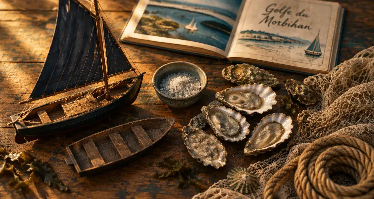 Maquette de sinagot et filets pour l’histoire maritime du golfe du Morbihan