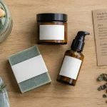 Marque cosmétique Bretagne : produits mer, plantes ou solides sur table bois