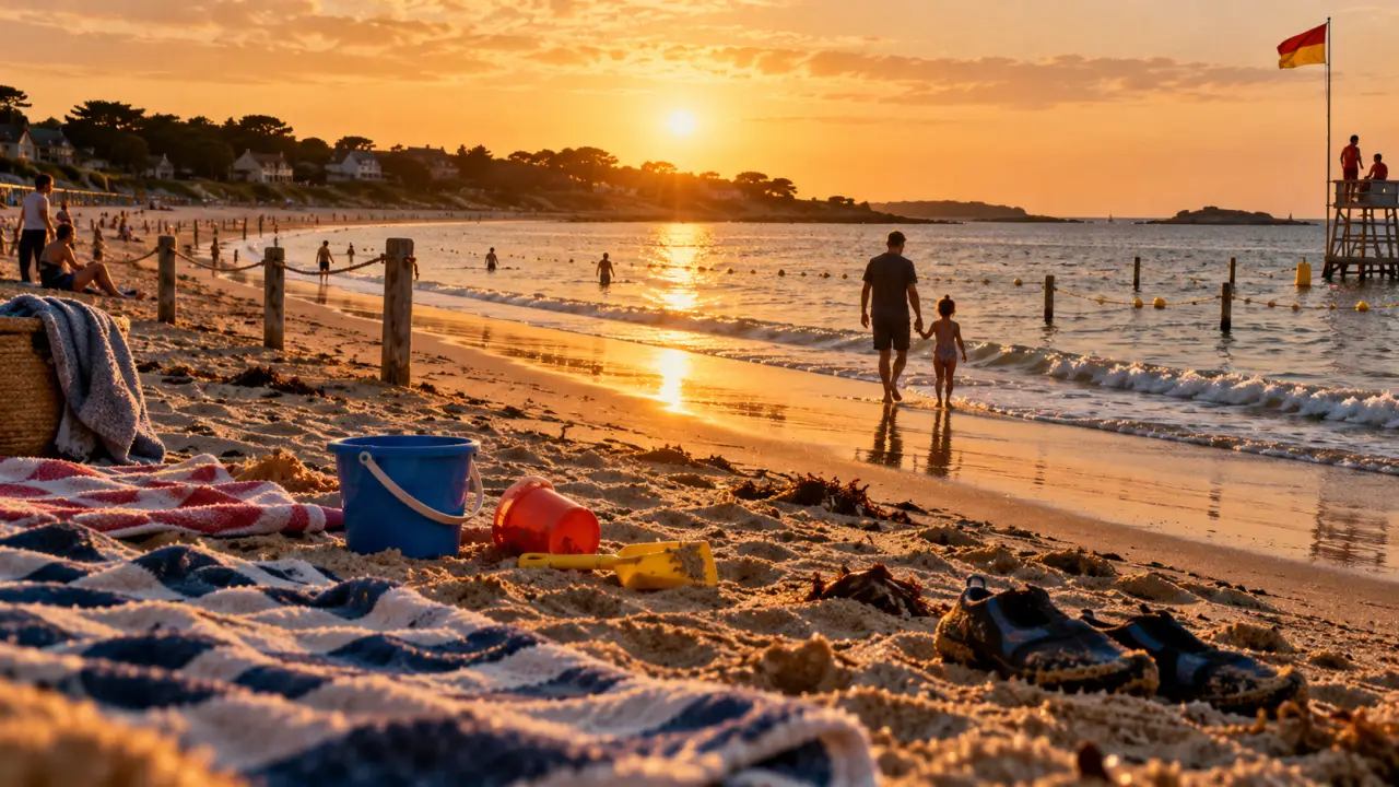 Plages morbihan baignade : Grande Plage de Carnac, baignade calme et sable